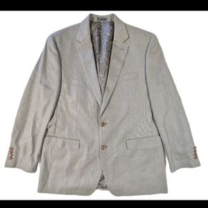 Ralph Ralph Lauren Blazer Sport Coat Jacket Mens 44L Gray Silk Wool Two Button